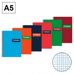 Bloc Cuaderno de Espiral Campus A5+ Tapa dura 80H 70G Milimetrada
