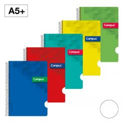 Bloc Cuaderno de Espiral Campus A5+ Tapa PP 80H 90G Liso