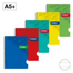 Bloc Cuaderno de Espiral Campus A5+ Tapa PP 80H 90G Rayado horizontal