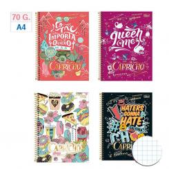 Bloc Cuaderno espiral A4 Tapa extradura 80H 70G Cuadriculada CN4 Capricho