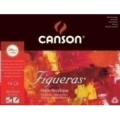 Bloc De Dibujo Canson Figueras Oleo Encolado Grano Lienzo 190 X 250 Mm 290G 10H