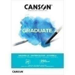 Bloc De Dibujo Canson Graduate Aquarelle Encolado Grano Fino A3 250G 20H