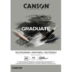 Bloc De Dibujo Canson Graduate Mix Media Encolado Gris Doble Cara A4 220G 30H