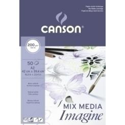 Bloc De Dibujo Canson Imagine Encolado Grano Fino A2 200G 50H
