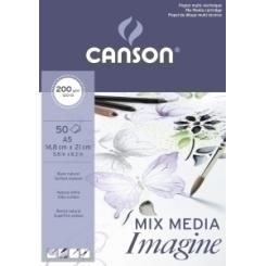 Bloc De Dibujo Canson Imagine Encolado Grano Fino A5 200G 50H