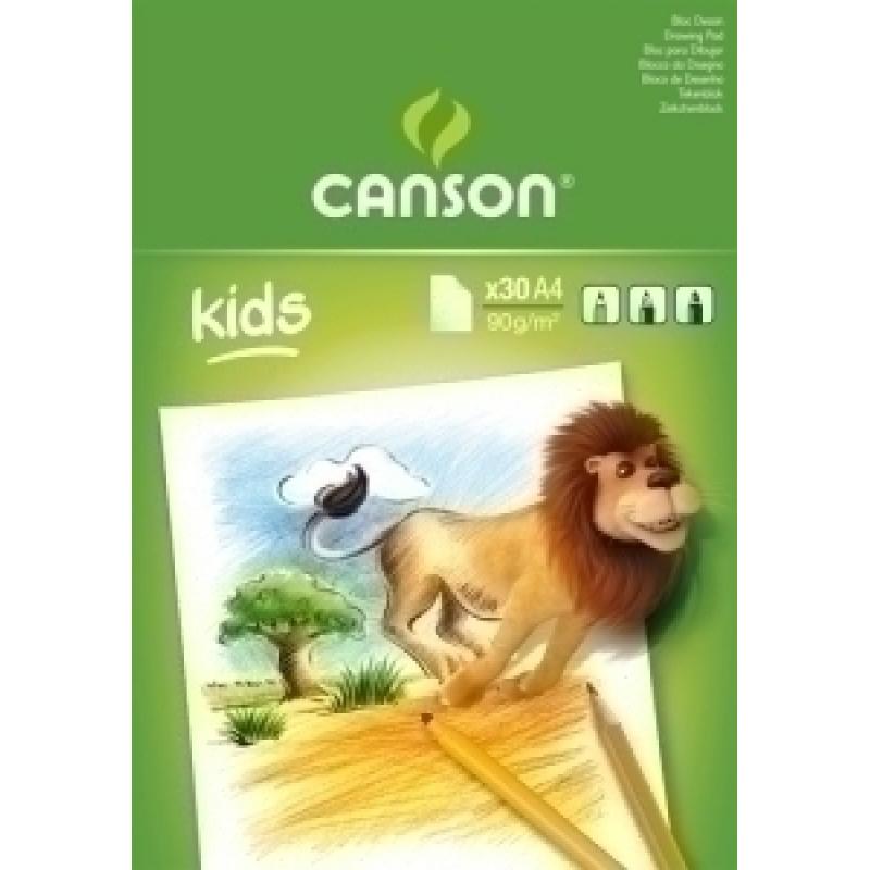 bloc-de-dibujo-canson-kids-encolado-grano-fino-a4-30h-90g