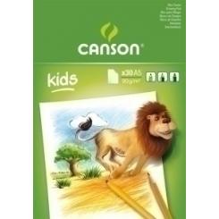 Bloc De Dibujo Canson Kids Encolado Grano Fino A5 30H 90G