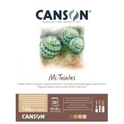 Bloc De Dibujo Canson Mi-Teintes Encolado Tonos  Marrones 240X320 Mm 160G 20H