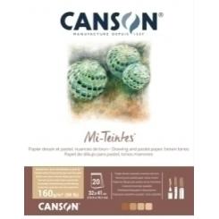 Bloc De Dibujo Canson Mi-Teintes Encolado Tonos  Marrones 320X410 Mm 160G 20H