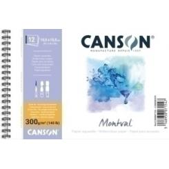 Bloc De Dibujo Canson Montval Con Espiral Grano Fino 105X155 Mm 300G 12H