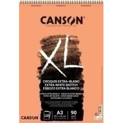 Bloc De Dibujo Canson Xl Croquis Extra Blanco Con Espiral Grano Fino A3 90G 120H