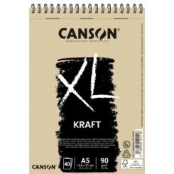 Bloc De Dibujo Canson Xl Kraft Con Espiral Papel Verjurado A5 90G 40H