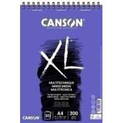 Bloc De Dibujo Canson Xl Mix Media Textured Con Espiral Grano Medio A4 300G 30H