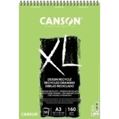 Bloc De Dibujo Canson Xl Reciclado Con Espiral Grano Fino Alveolado A3 160G 50H