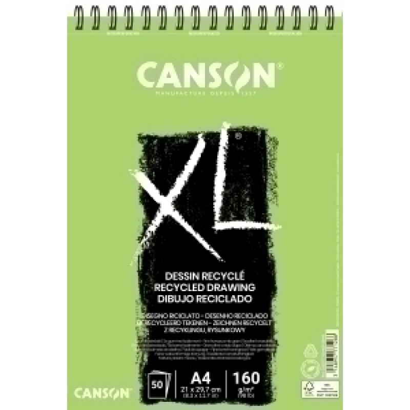 bloc-de-dibujo-canson-xl-reciclado-con-espiral-grano-fino-alveolado-a4-160g-50h