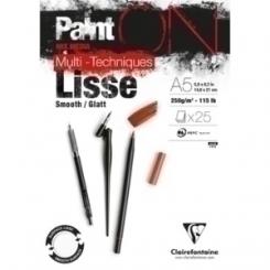 Bloc De Dibujo Clairefontaine Paint On Multitecnicas Encolado Blanco A5 250G 25H