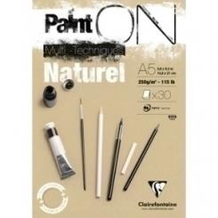Bloc De Dibujo Clairefontaine Paint On Multitecnicas Encolado Natural A5 250G 30H