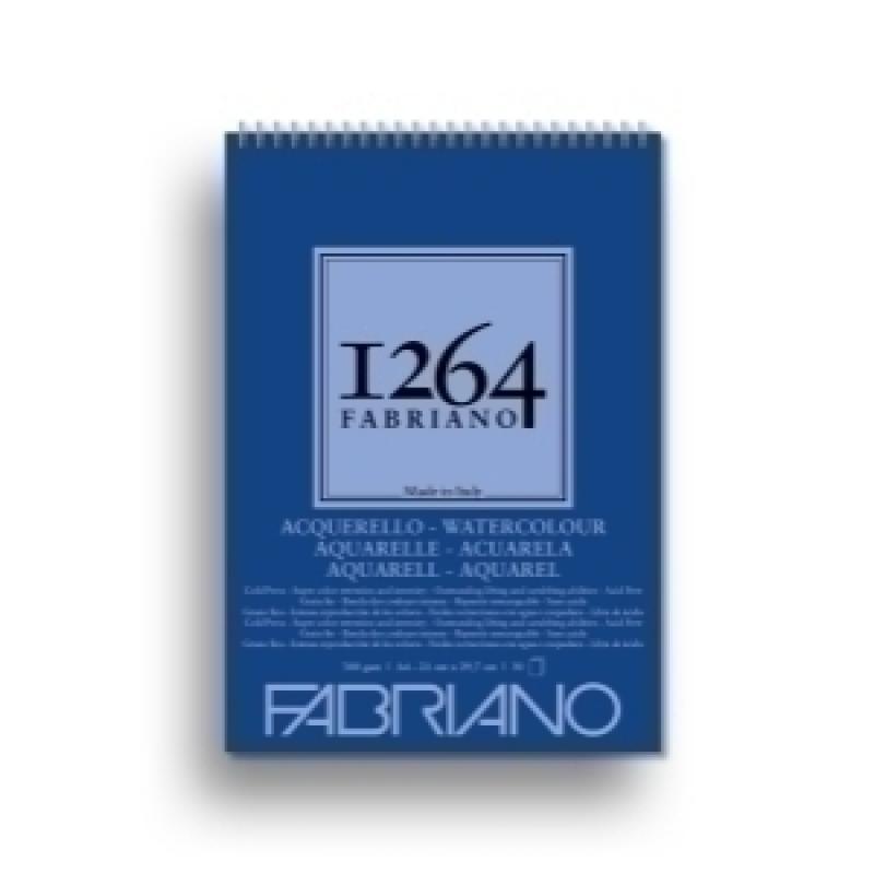 bloc-de-dibujo-fabriano-1264-acuarela-con-espiral-liso-grano-fino-a4-300g-30h
