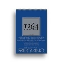 Bloc De Dibujo Fabriano 1264 Black Drawing Con Espiral Papel Negro Rugoso A4 200G 40H