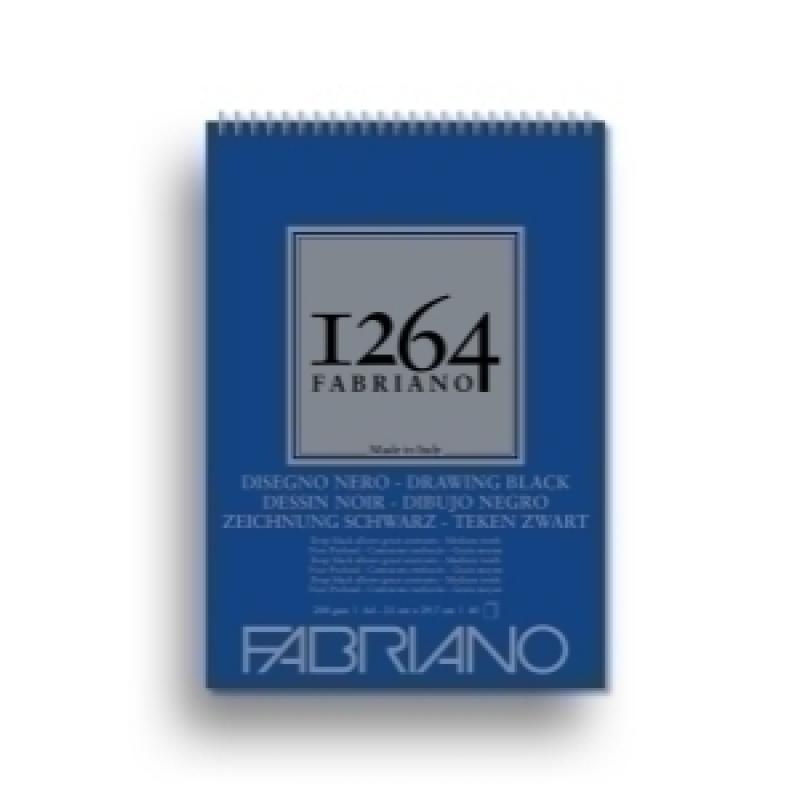 bloc-de-dibujo-fabriano-1264-black-drawing-con-espiral-papel-negro-rugoso-a4-200g-40h