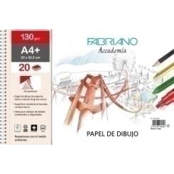 Bloc De Dibujo Fabriano Accademia Con Espiral Liso A4+ 130G 20H
