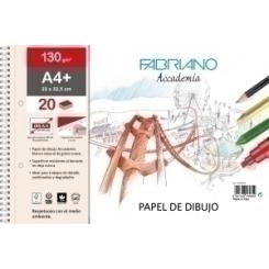 Bloc De Dibujo Fabriano Accademia Con Espiral Liso Con Recuadro 2 Taladros A4+ 130G 20H