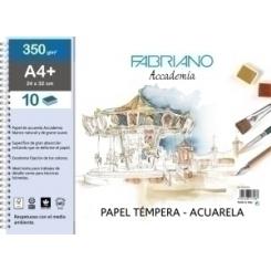 Bloc De Dibujo Fabriano Accademia Con Espiral Liso Tecnicas Humedas A4+ 350G 10H