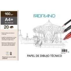 Bloc De Dibujo Fabriano Lineal Encolado Liso A4+ 160G 20H
