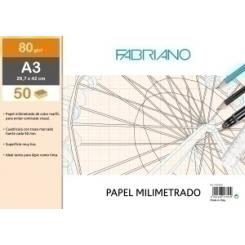 Bloc De Dibujo Fabriano Milimetrado Encolado A3 80G 50H