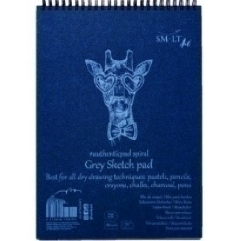 bloc-de-dibujo-smiltainis-con-espiral-papel-color-gris-a4-180g-30h