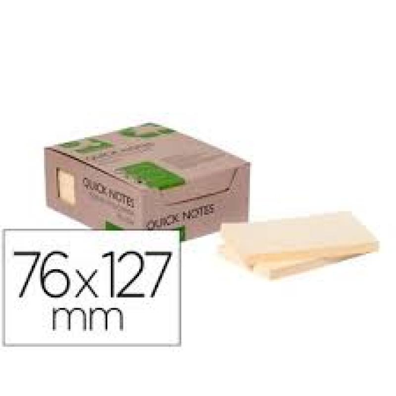 bloc-de-notas-adhesivas-quita-y-pon-q-connect-76x127-mm-100-papel-reciclado-amarillo-en-caja-de-carton