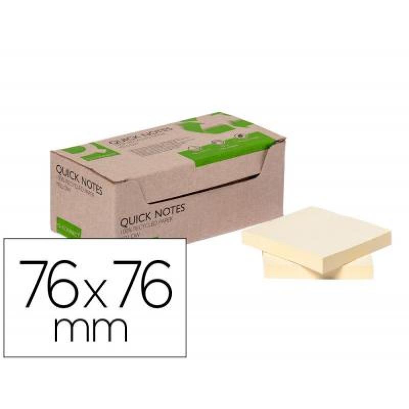 bloc-de-notas-adhesivas-quita-y-pon-q-connect-76x76-mm-100-papel-reciclado-amarillo-en-caja-de-carton