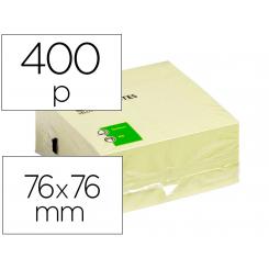 Bloc de notas adhesivas quita y pon Q-CONNECT 76x76 mm fsc amarillo con 400 hojas