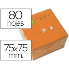 Bloc De Notas Adhesivas Quita Y Pon Q-CONNECT 76X76 mm Naranja Neon 80 Hojas