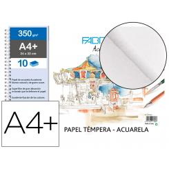 Bloc Dibujo Acuarela Sadipal Fabriano Espiral DIN A4+ 10 Hojas 350 gr/m2 grano Suave