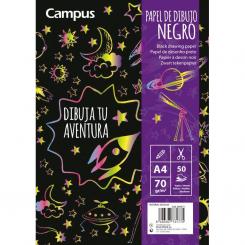 Bloc Dibujo Campus A4 70G 50H Papel negro