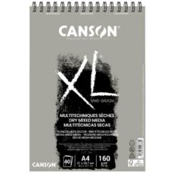 Bloc Dibujo Canson Xl Sand Con Espiral Liso Color Gris A3 160G 40H