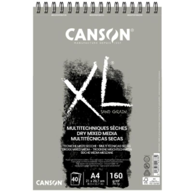 bloc-dibujo-canson-xl-sand-con-espiral-liso-color-gris-a3-160g-40h