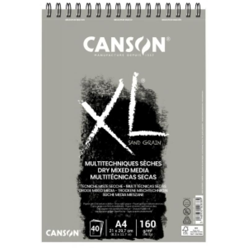 bloc-dibujo-canson-xl-sand-con-espiral-liso-color-gris-a4-160g-40h