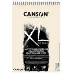 Bloc Dibujo Canson Xl Sand Con Espiral Liso Color Natural A3 160G 40H