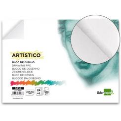 Bloc dibujo LIDERPAPEL artistico encolado 210x297 mm 30 hojas 120g/m2 sin recuadro