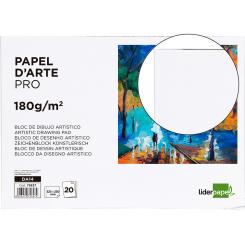 Bloc dibujo LIDERPAPEL artistico encolado 230x325mm 20 hojas 180 g/m2 sin recuadro