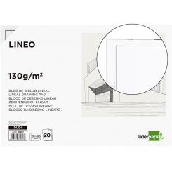 Bloc dibujo LIDERPAPEL lineal encolado 230x325mm 20 hojas 130 gr/m2 con recuadro