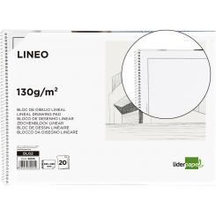 Bloc dibujo LIDERPAPEL lineal arquitectura 230x325 mm 20 hojas 130g/m2 con recuadro perforado