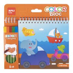 APLI Bloc Dibujos + Cera Transportes 1U