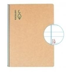 Bloc Escolofi Green Tapa Dura A4 50H Montessori 3,5 80G Reciclado Con Margen Verde
