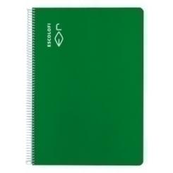 Bloc Escolofi Tapa Dura A4 80H Cuadric.4X4 70G Cabeza Y Pie Verde