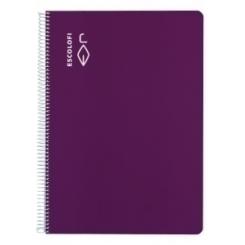 Bloc Escolofi Tapa Dura A4 80H Cuadric.4X4 70G Cabeza Y Pie Violeta