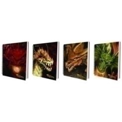 Bloc Folio Tapa Dura Cuadricula 4X4 80 Hojas/63 Grs. Dragones Con Stickers