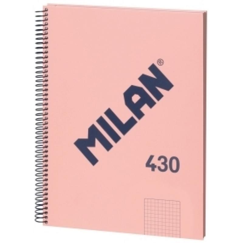 bloc-milan-430-serie-1918-tapa-extra-a4-80h-cuadric5x5-95g-rosa
